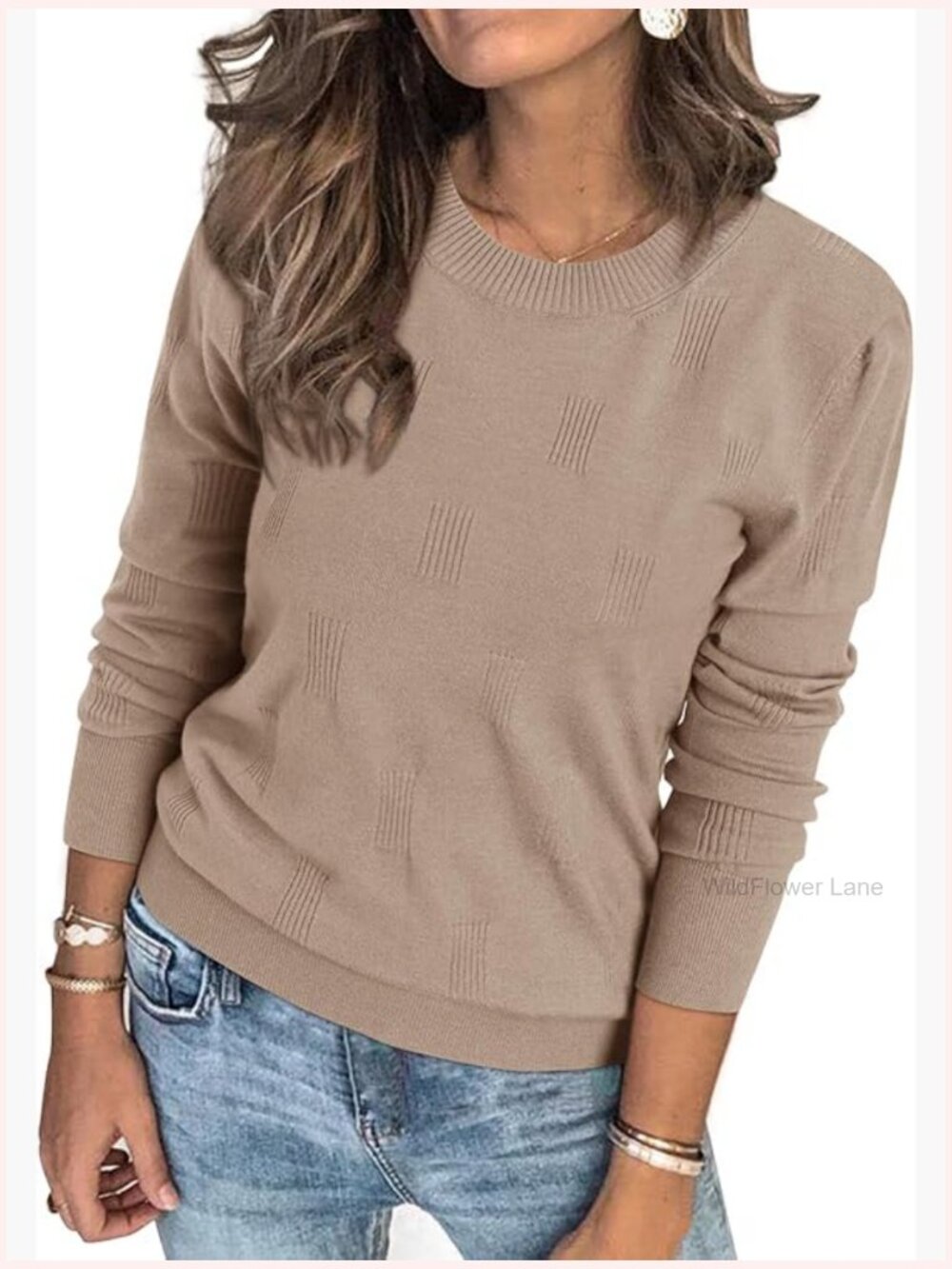 Women's Soft Knit Sweater Fall Dressy Casual Pullover Tops